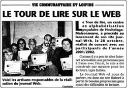 Page couverture d'un article